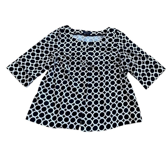 Ecology Women Sz 1X Cotton buttoned front lightweight jacket geo print Blazer - Picture 2 of 13